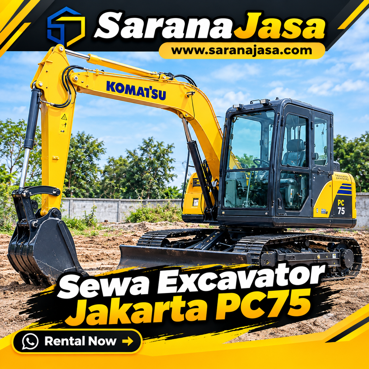 Sewa Excavator Jakrta PC75 Sewa Excavator Jakrta PC75