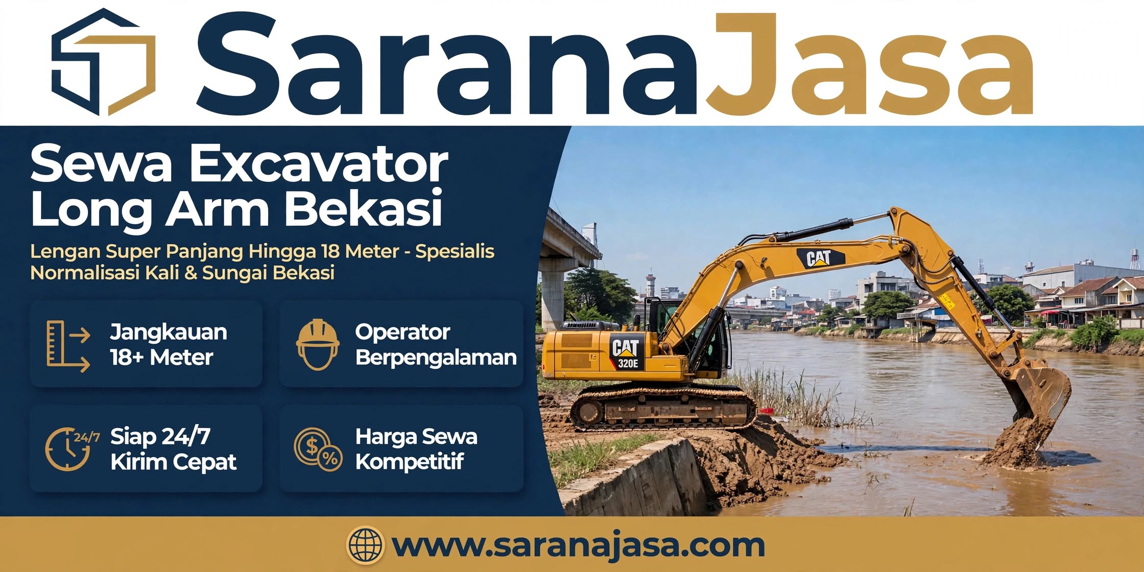 Sewa Excavator Long Arm Bekasi