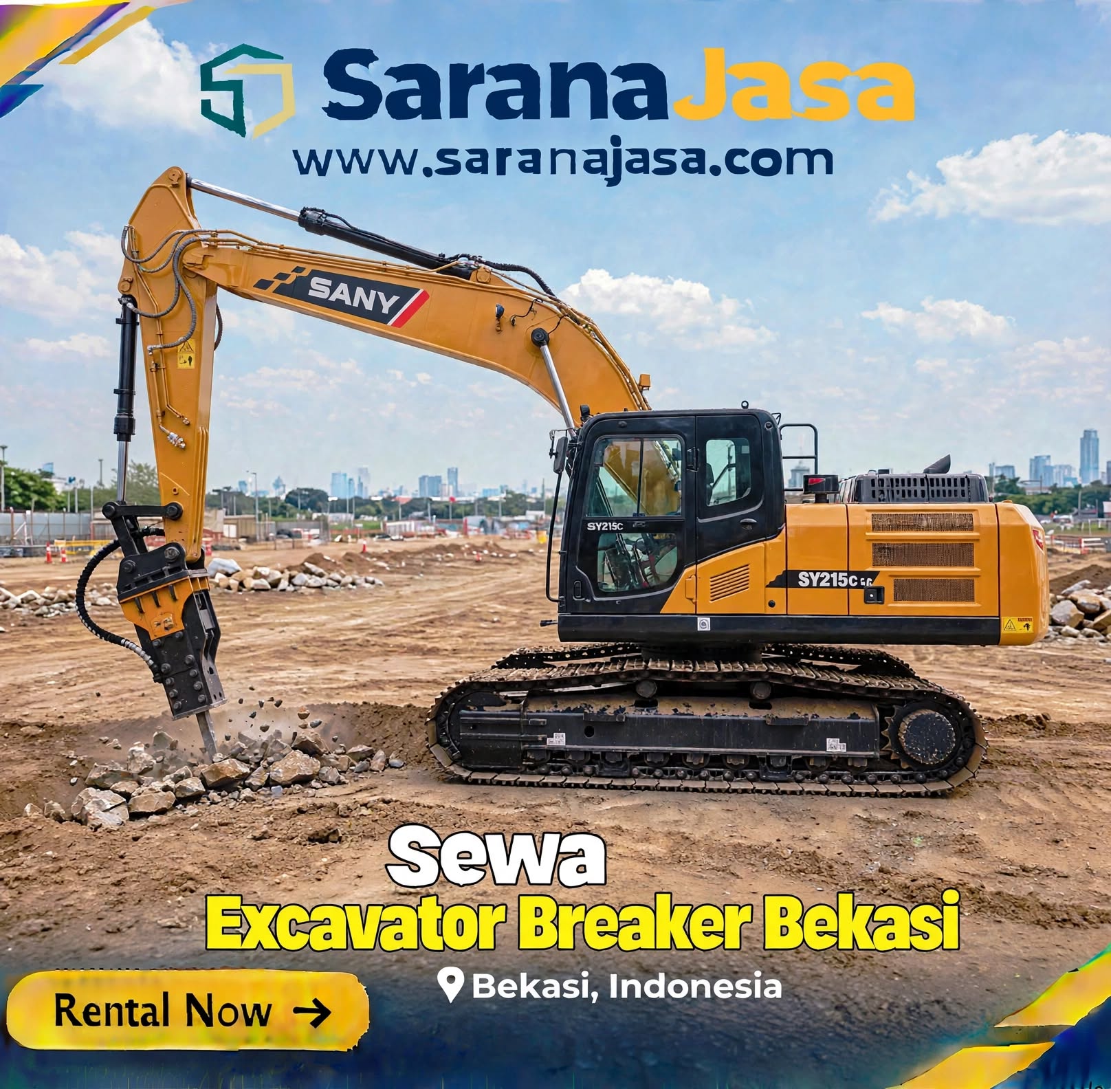 Sewa Excavator Breaker Bekasi